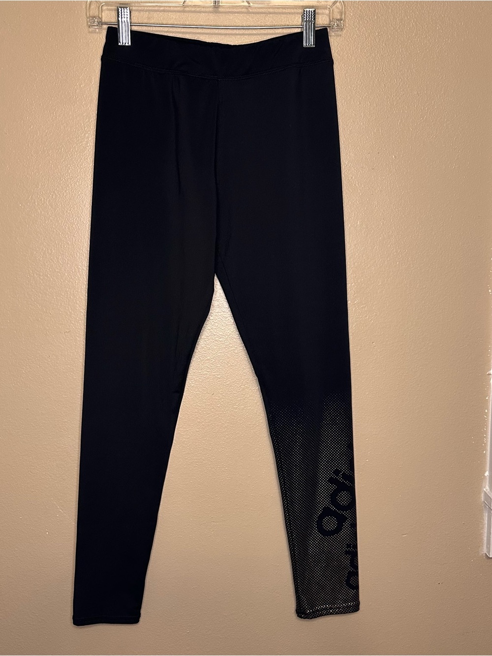 Adidas Black Kids Athletic Leggings with Gold Detail